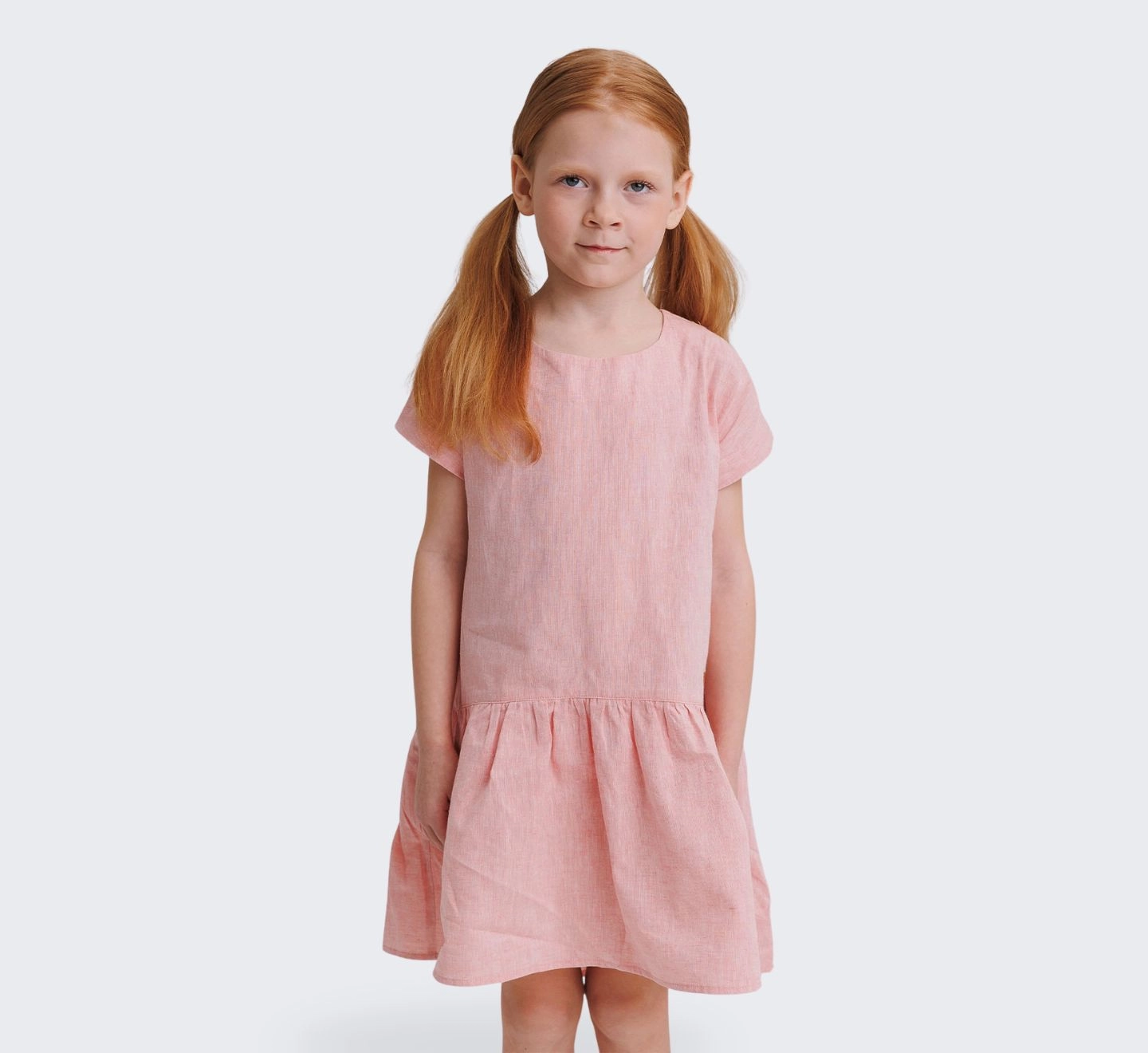 Сукня, ПЛ359, льон, p.158, абрикосовий 