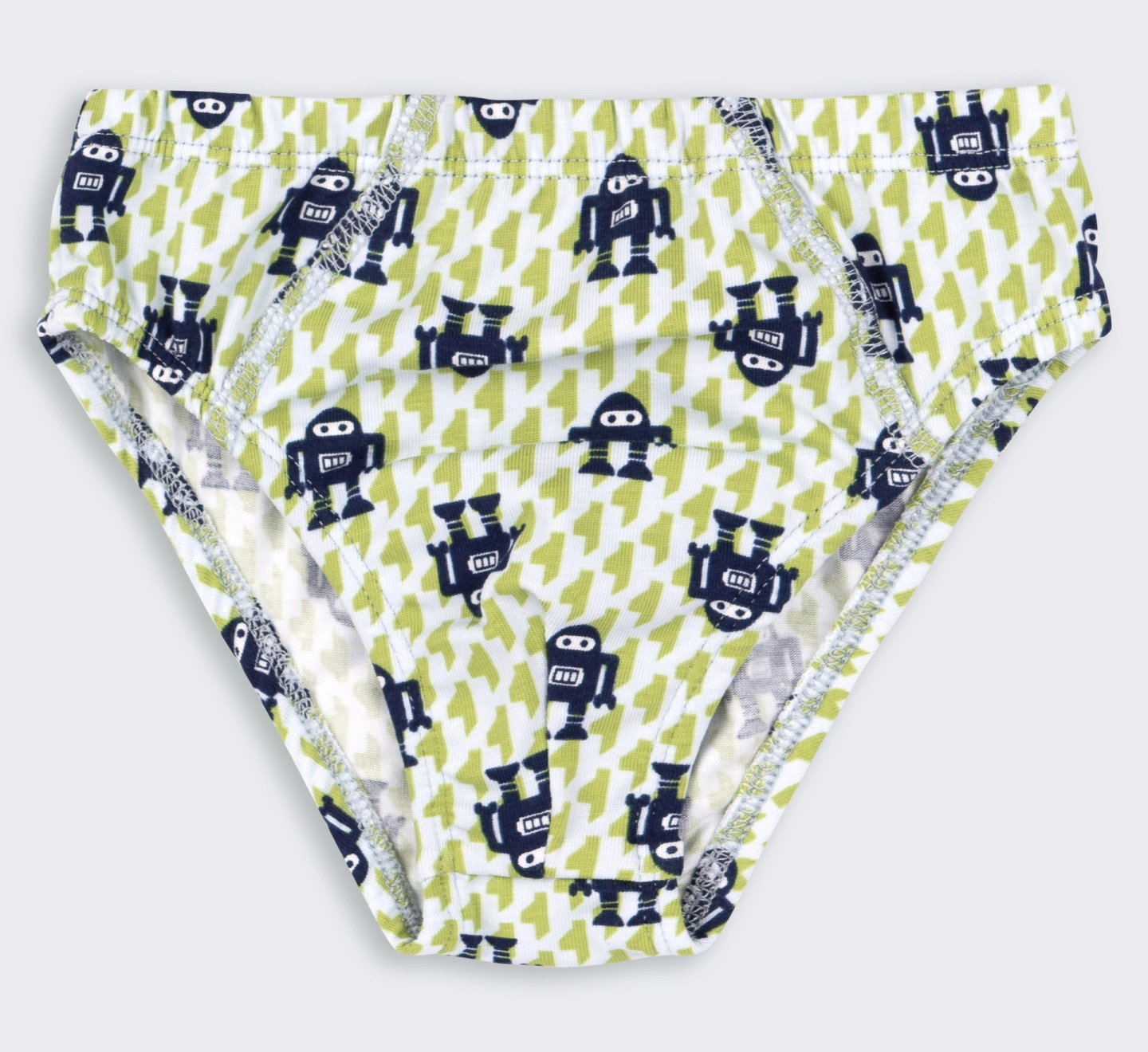 Труси Briefs, ТР45, супрем, p.80, салатовий-синій-малюнок 